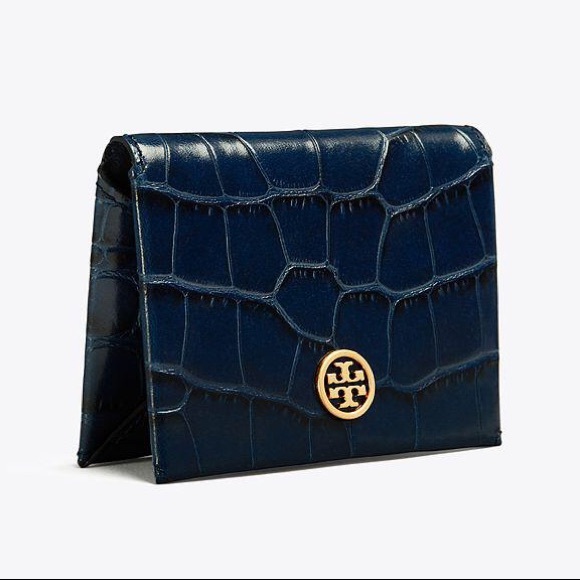 Tory Burch Parker Embossed Foldable Card Case - Picture 1 of 9